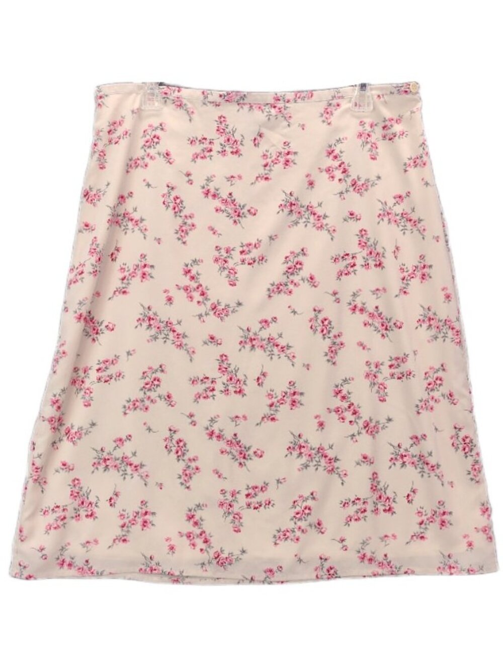 Vtg 90s The Limited Stretch A Line Skirt 14 Cream Pink Floral Knee Length Lined